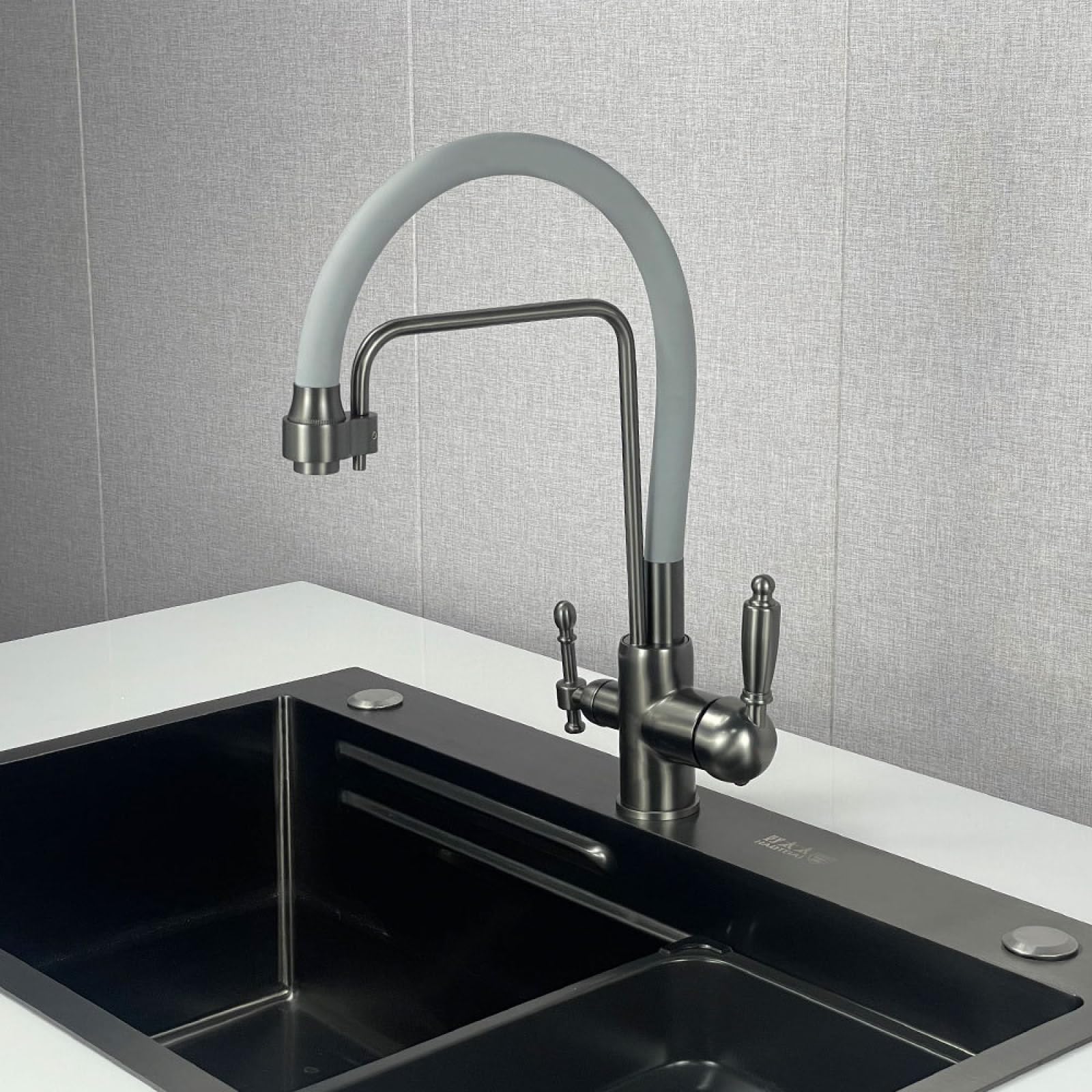 Fanjubei Gray Kitchen Copper Hot And Cold Water Purified Water Sink Faucet