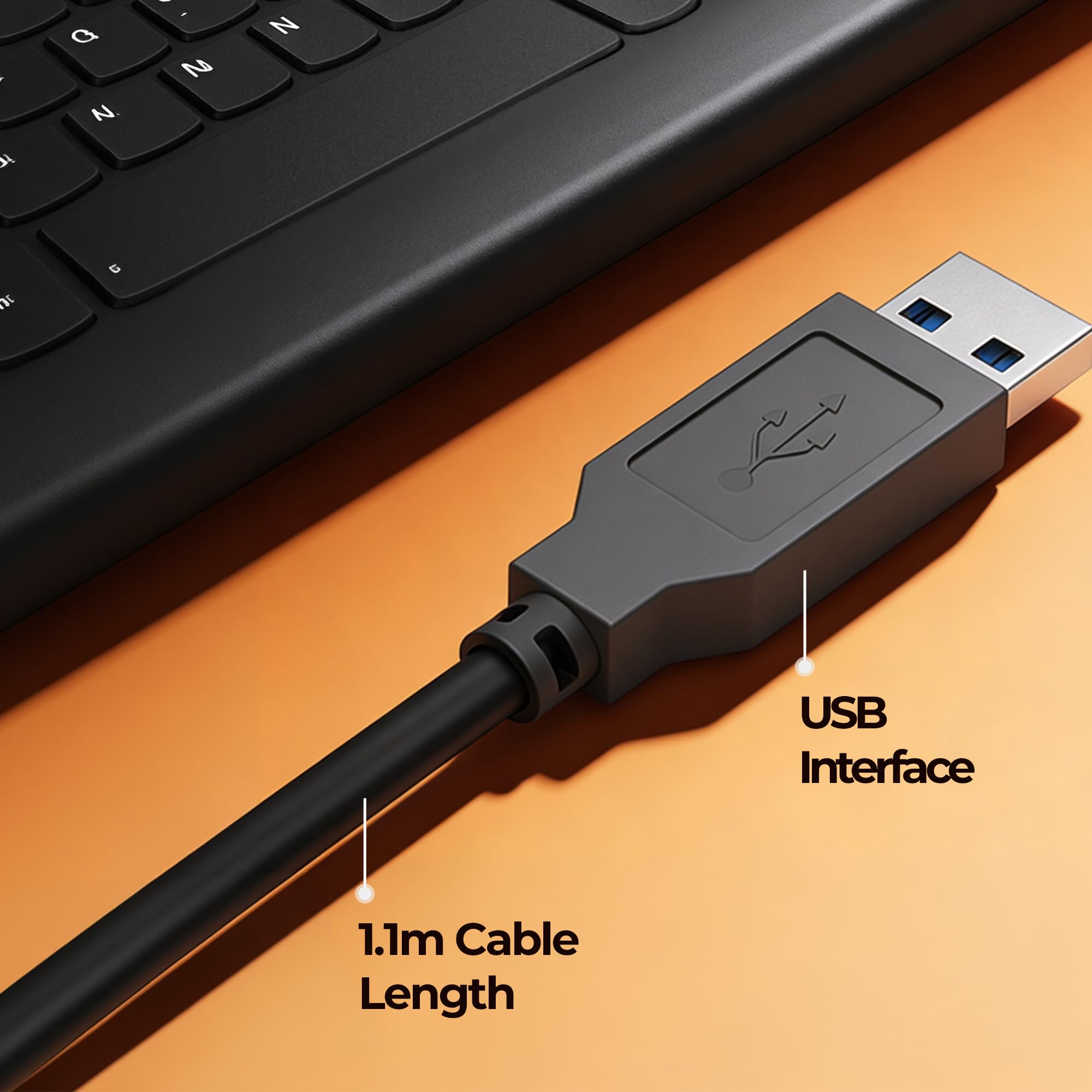 Zebronics K16 Wired Keyboard, 79-Key Layout with Integrated Multimedia Keys, 1.1m Cable Length, ₹ Rupee Key, UV Coated Keys, Spill-Proof Design, , Slim & Compact Design — Amazon image 5