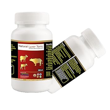 Natural Liver Tonic Animal Feed Supplement Achieve Faster Growth Suitable for Cow,Buffalo,Camel,Horse, Packaging 500 ml, ANFOTAL NUTRITIONS