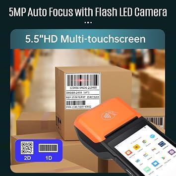 Android 14.0 PDA Handheld POS Terminal 2D Barcode Scanner Data Collector Inventory Machine 4G WiFi BT Mobile Computer with 5.5