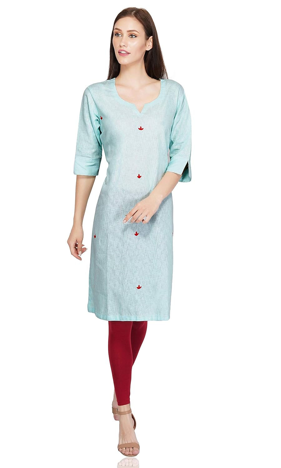 Buy Pastel Green Kurta Embroidery (XLarge) at Amazon.in