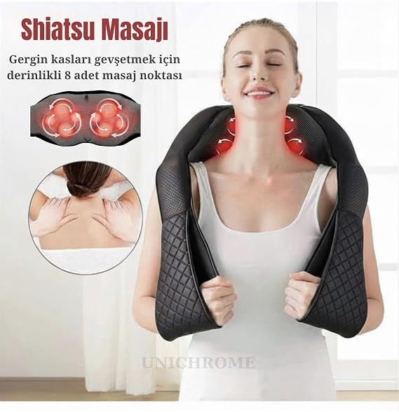 Kneading Ovmalı Isıtmalı Masaj Yastığı Özel Çantalı Boyun Bel Sırt Omuz Şarjlı Masaj Aleti