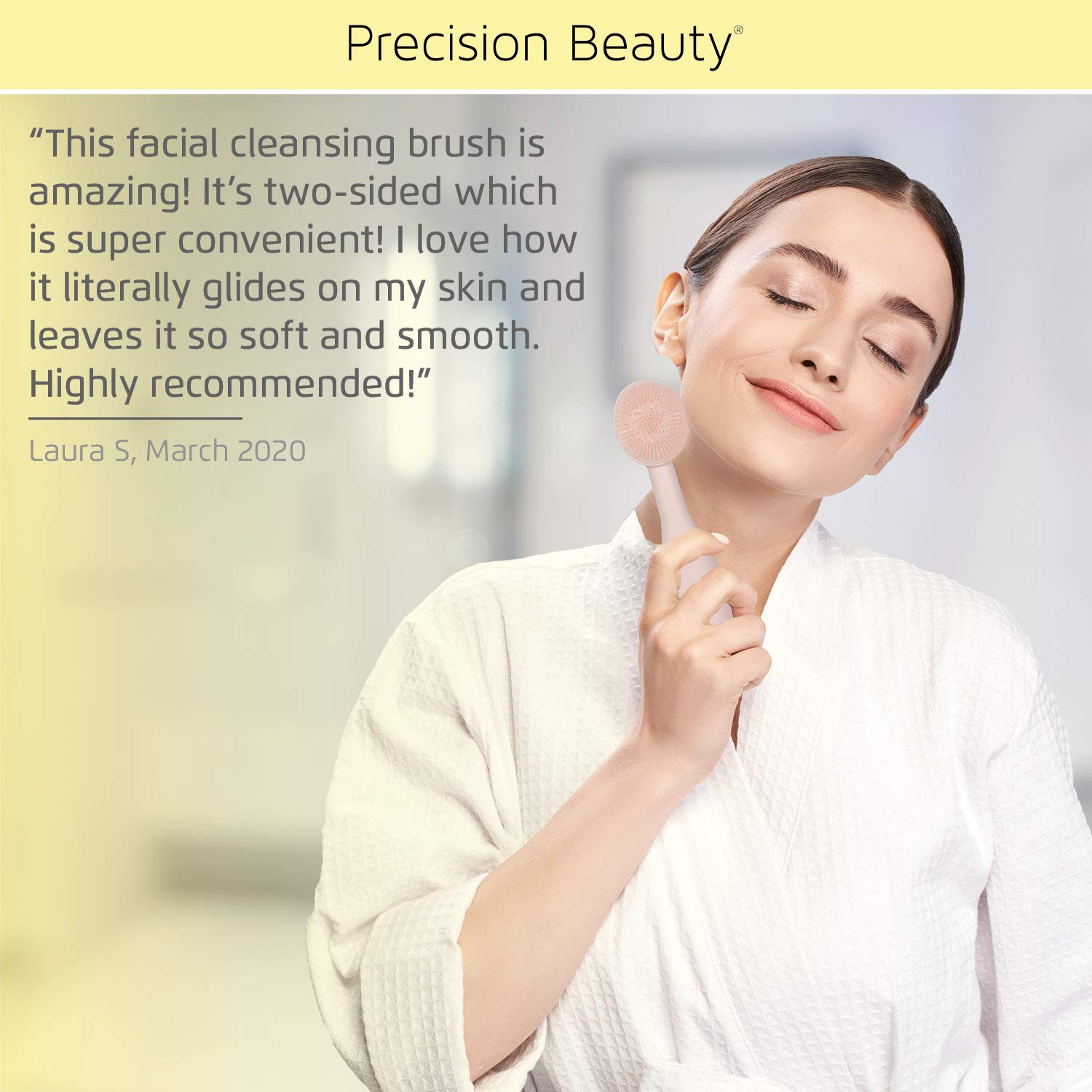 Sonic Facial Cleansing Brush by Precision Beauty | Powered Face Brush | Anti-Aging Silicone Face Scrubber for Skin Renewal | Waterproof : Beauty & Personal Care