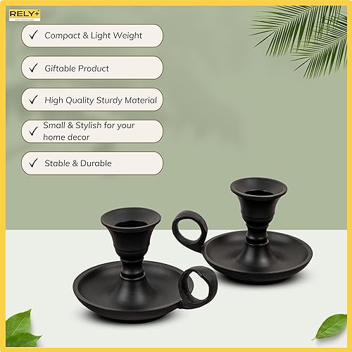 Vista 4 de Rely+ Juego de 2 portavelas con asa para candelabros cónicos, decoración moderna para el hogar, centro de mesa para bodas, fiestas, cenas