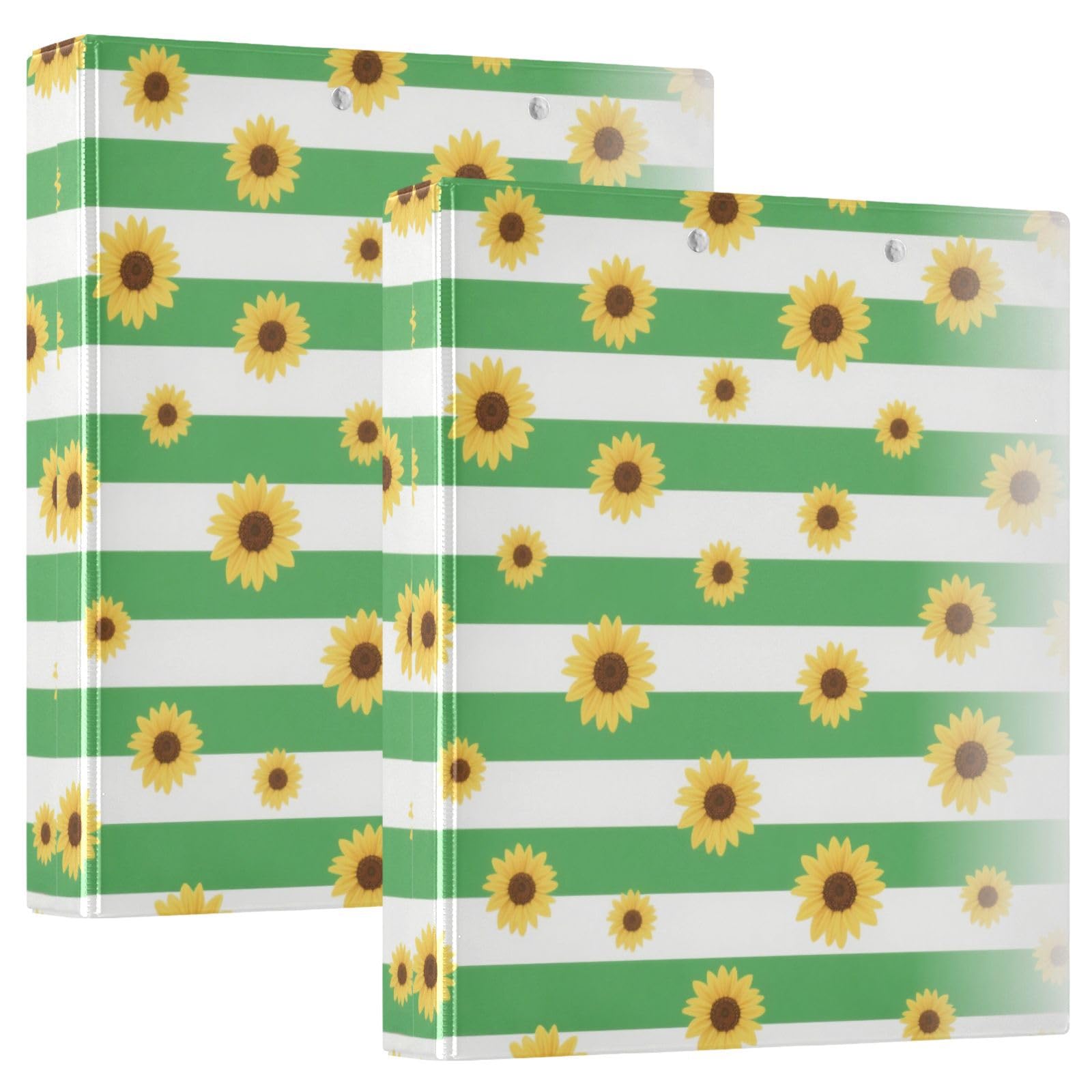 Raccoglitore da 1 e 1/2 Pollice Verde Bianco A Righe Girasole