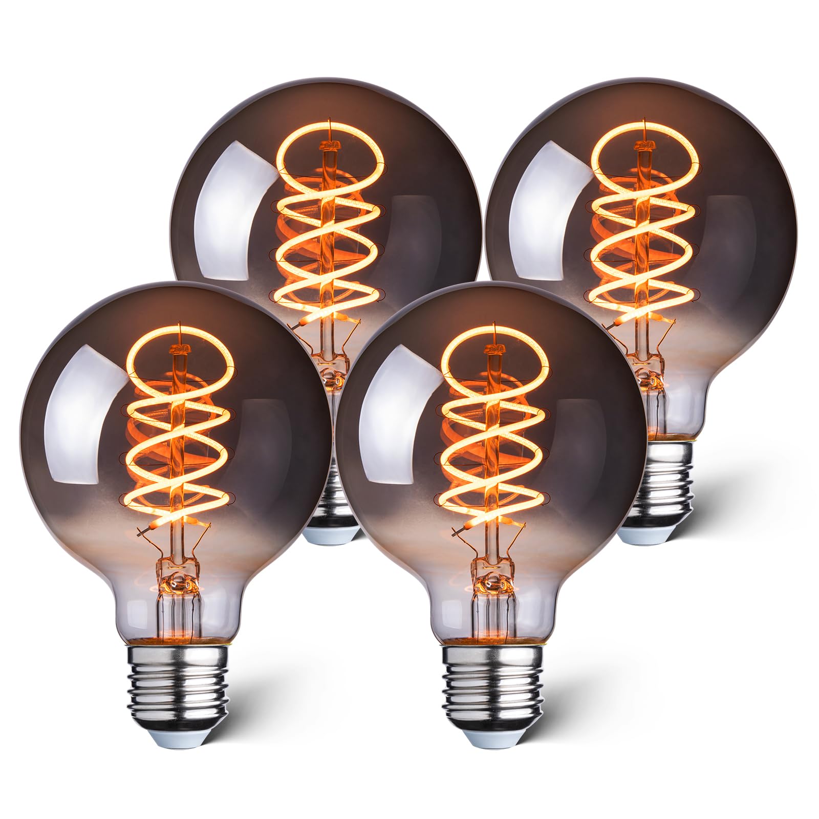 LED Deko Glühbirne E27, 1800K 4W Dunkles Stimmunglicht, Rauchglas G80