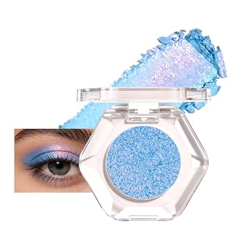 Deep Ocean Shift Chameleon Single Eyeshadow, Multi-Chrome Color Shift Eye Shadow with Velvety Pigments, Smudge-Proof Long-Lasting Eye Makeup for Party & Stage Looks, Perfect for Women