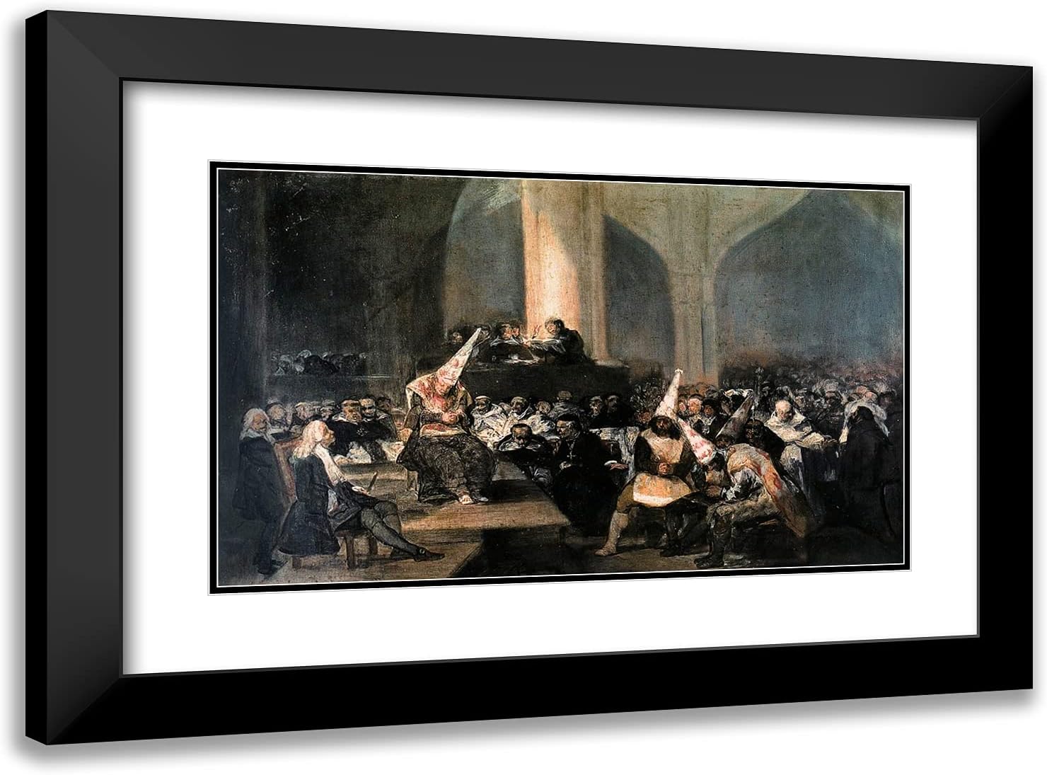 ArtDirect Goya, Francisco 24x18 Black Ornate Framed Art Print with Double Matting Titled: Inquisition Scene