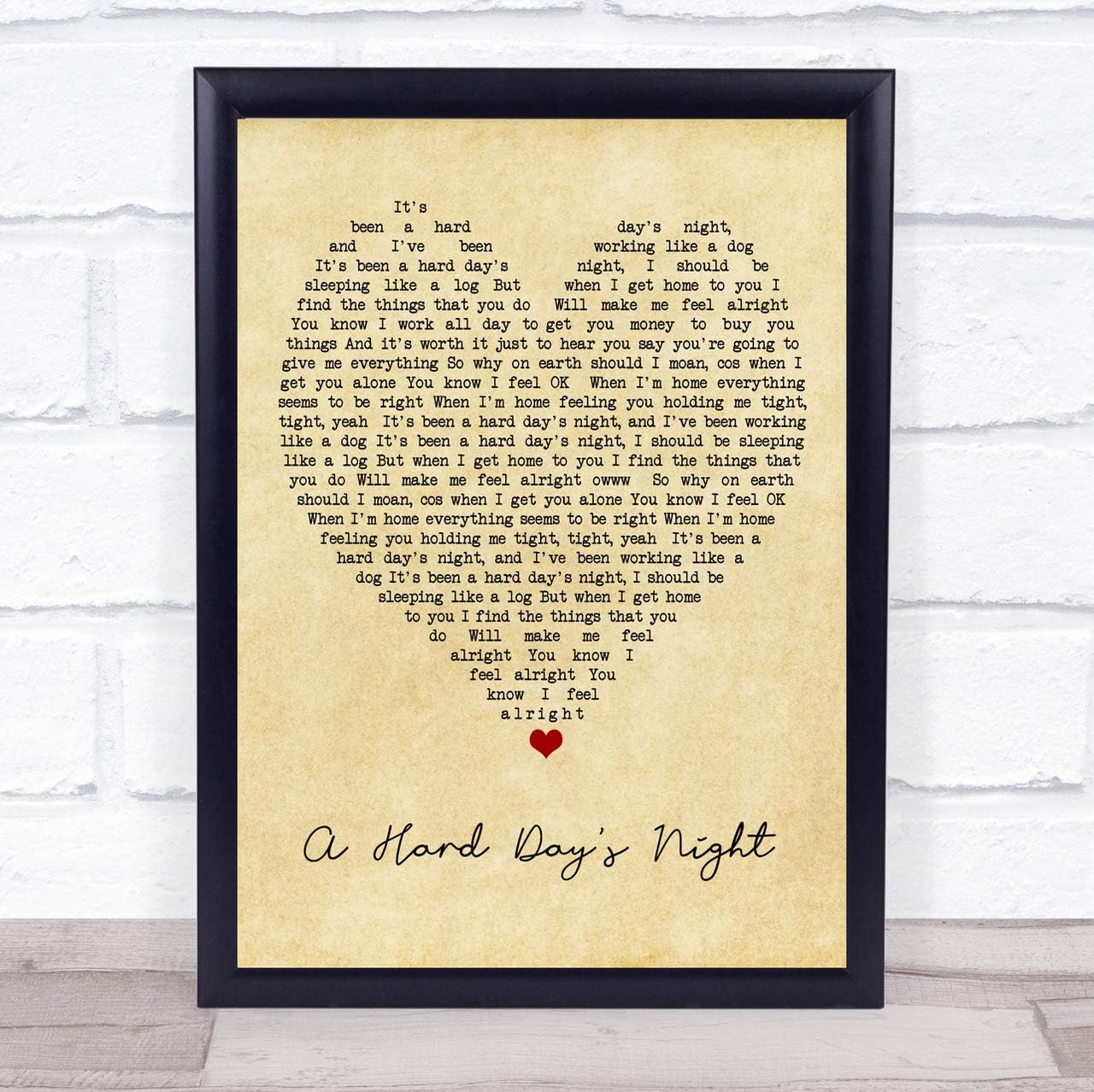 Amazon Com A Hard Day S Night Vintage Heart Quote Song Lyric Art Music Quote Gift Poster Print Office Products