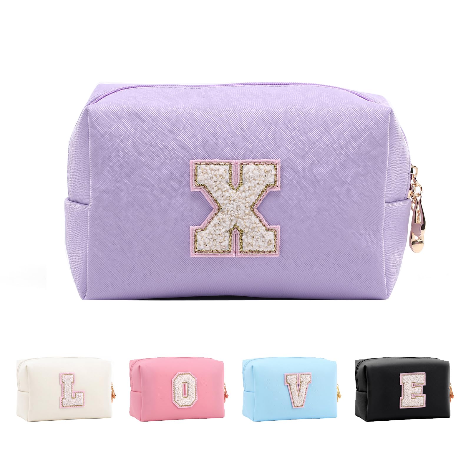 Bolsa de Maquillaje, Bolsa de Cosméticos Impermeable de Viaje, PU Cuero, Neceser de Baño, Bolsa De Aseo Y Almacenamiento para Mujer,Cosas Preppy para niñas Adolescentes (Letra A-Z) — view 189