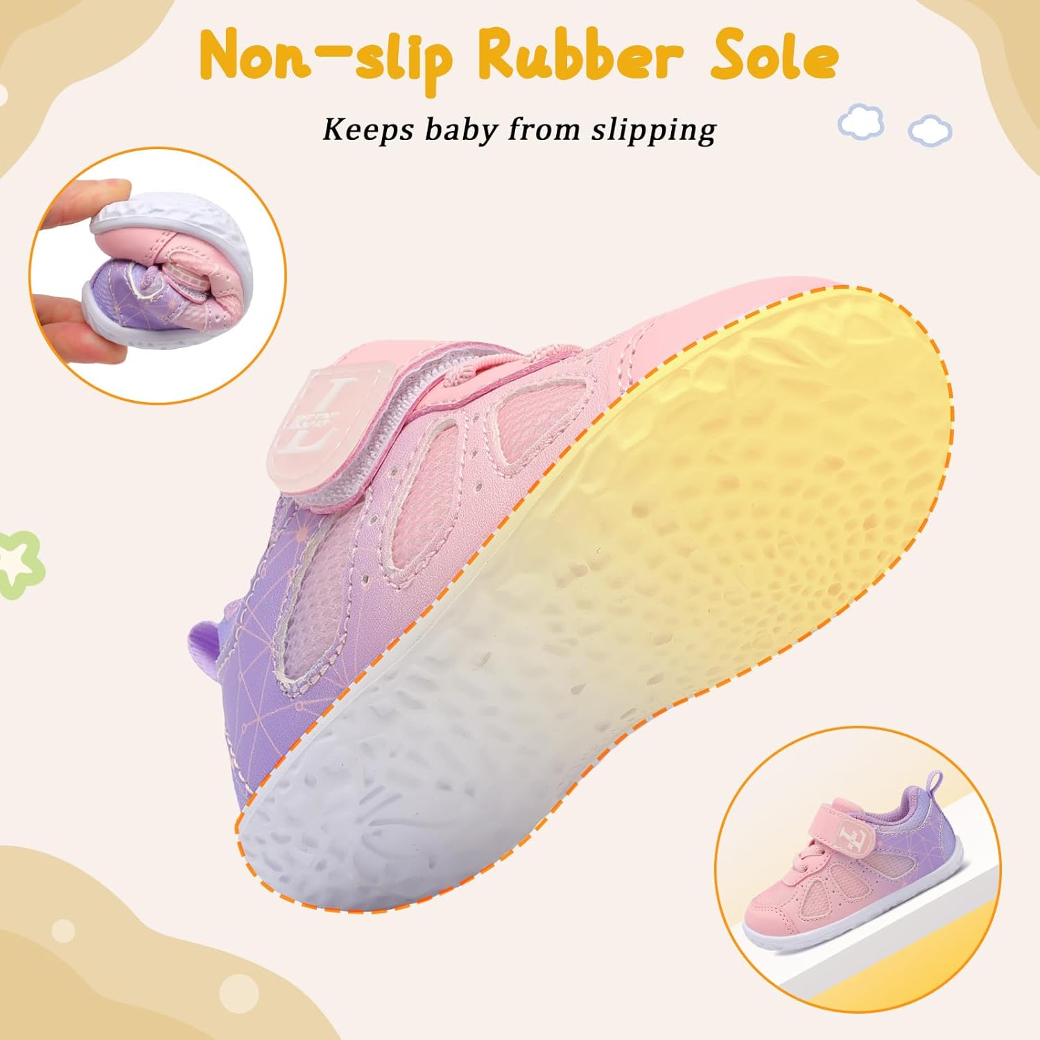 L-RUN Baby Shoes Boys Girls First Walkers Breathable Infant Sneakers Flexible Non-Slip Sole Walking Shoes for Toddlers - Image 7