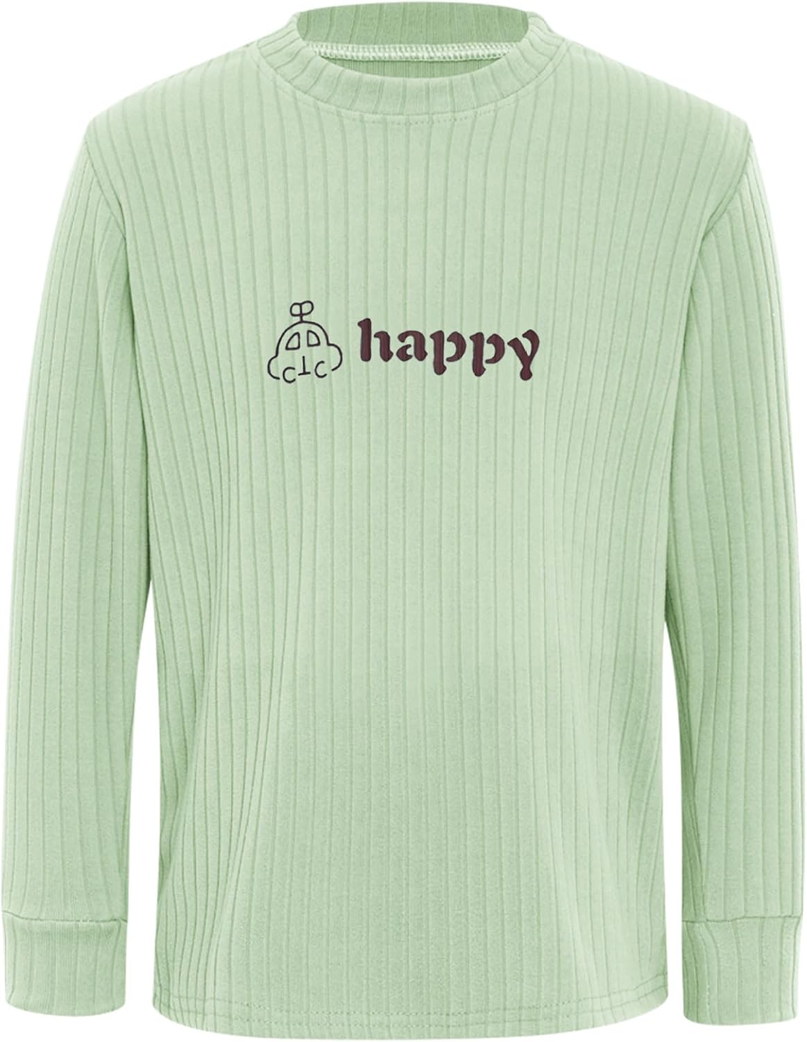 Unisex Kids Thermal Underwear Fuzzy Thermal Shirt Fleece Undershirts And Pants Tights Set Light Green 5-6 Years