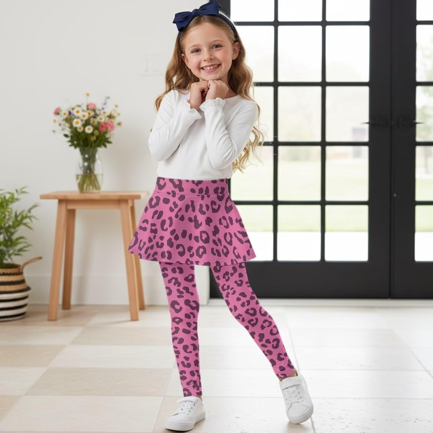 Leggings Skirted for Girls Leggings Activewear Girls School Uniform Pants Spring Fall Tennis Pants Size 5-14
