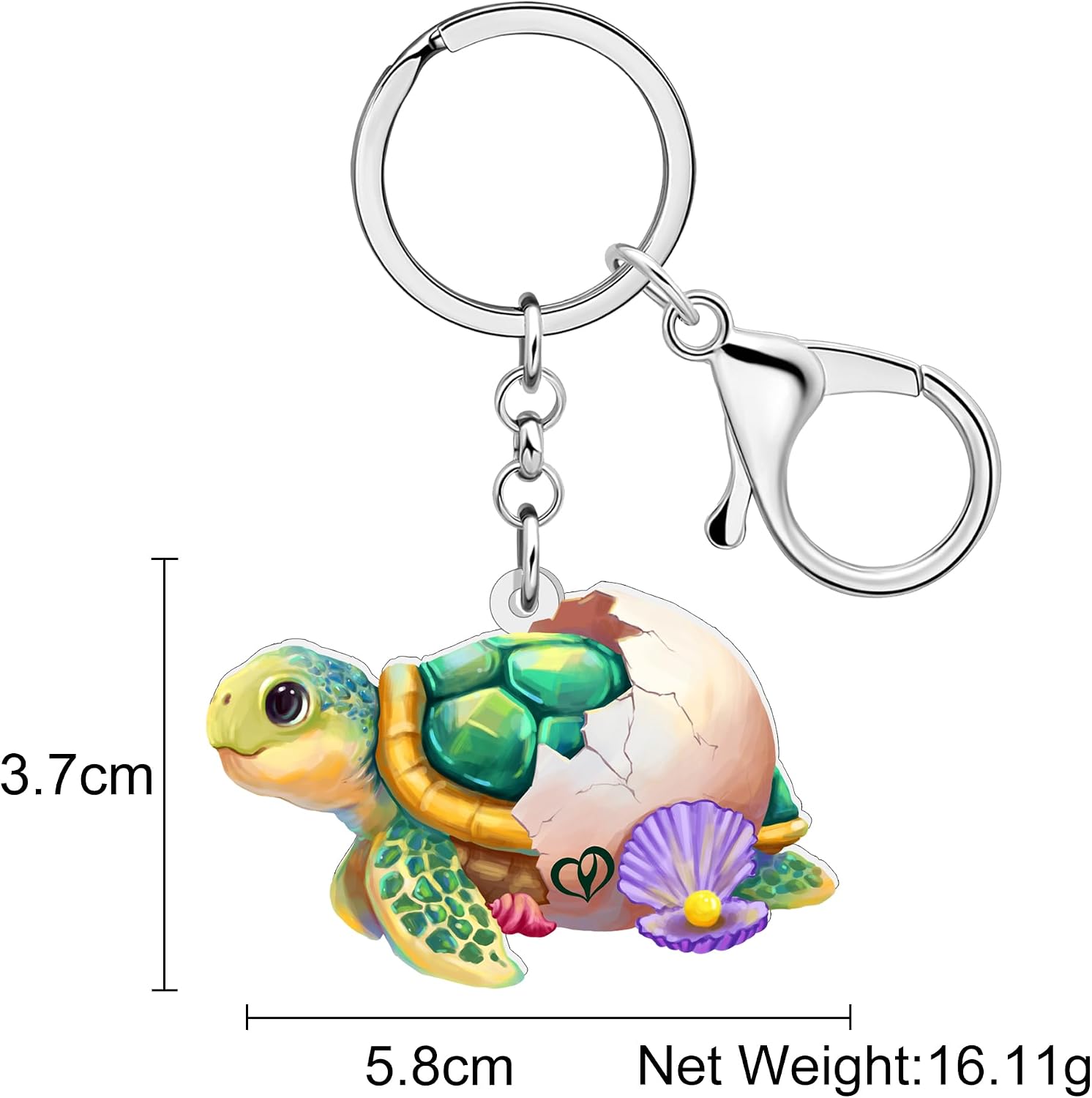 WEVENI Acrylic Turtle Keychain Ocean Tortoise Animal Charms Sea Turtle Gifts for Women Kids Girls Purse Backpack Accessories image 5