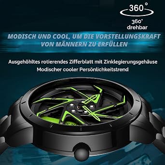 findtime Flegenuhr Men's Watches Analogue Quartz Watch with Stainless Steel Strap Motorsport Flege Men's Watch Designer Watch Men 3ATM Waterproof Luxury Fashion Men's Watches