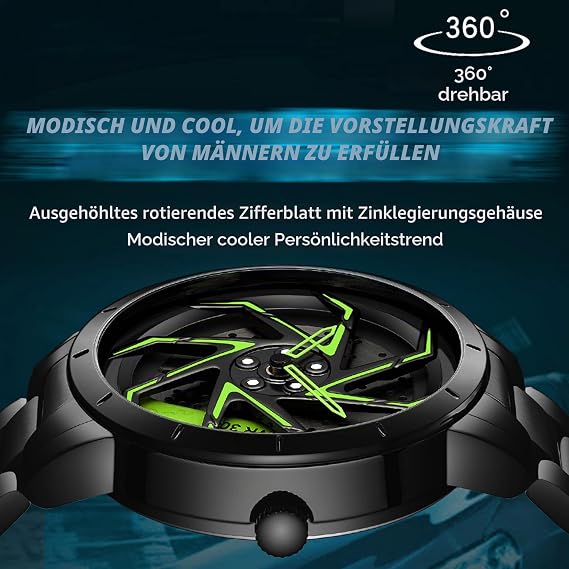 findtime Flegenuhr Men's Watches Analogue Quartz Watch with Stainless Steel Strap Motorsport Flege Men's Watch Designer Watch Men 3ATM Waterproof Luxury Fashion Men's Watches