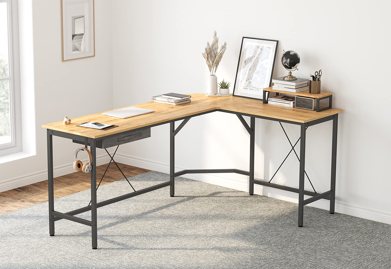 Buy CubiCubi L Shaped Desk Computer Corner Desk, Home Office Gaming