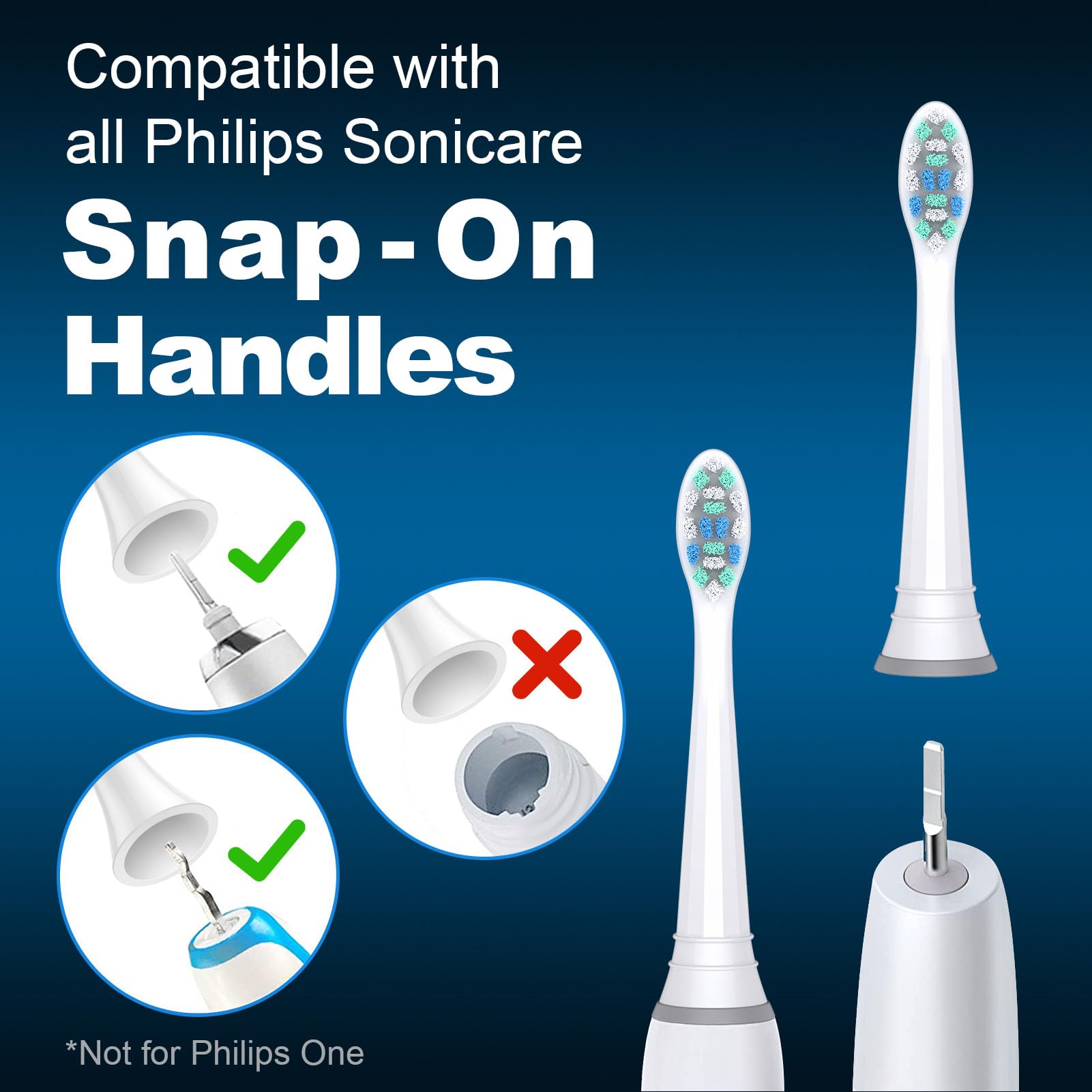 Testine di ricambio compatibili con Philips Sonicare, confezione da 10, testine di ricambio per spazzolino elettrico, compatibili con Phillips Sonic-Care, bianche