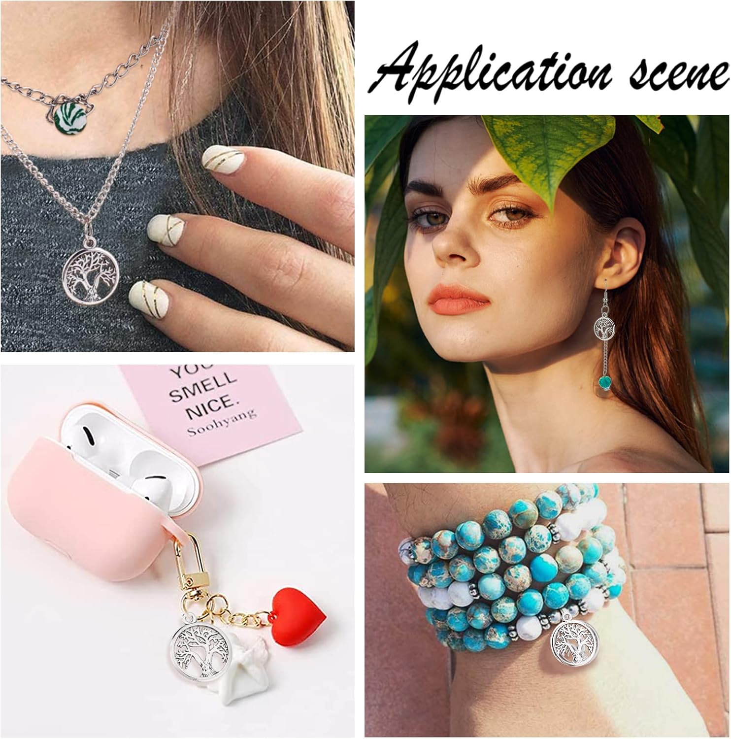 SUNNYCLUE 1 Box 100 Pcs Tree of Life Charms Bulk Tibetan Style Alloy Flat Round Pendants for Jewelry Making Charms DIY Craft Dangle Necklace Bracelet Earrings Accessories Supplies Findings - Image 5