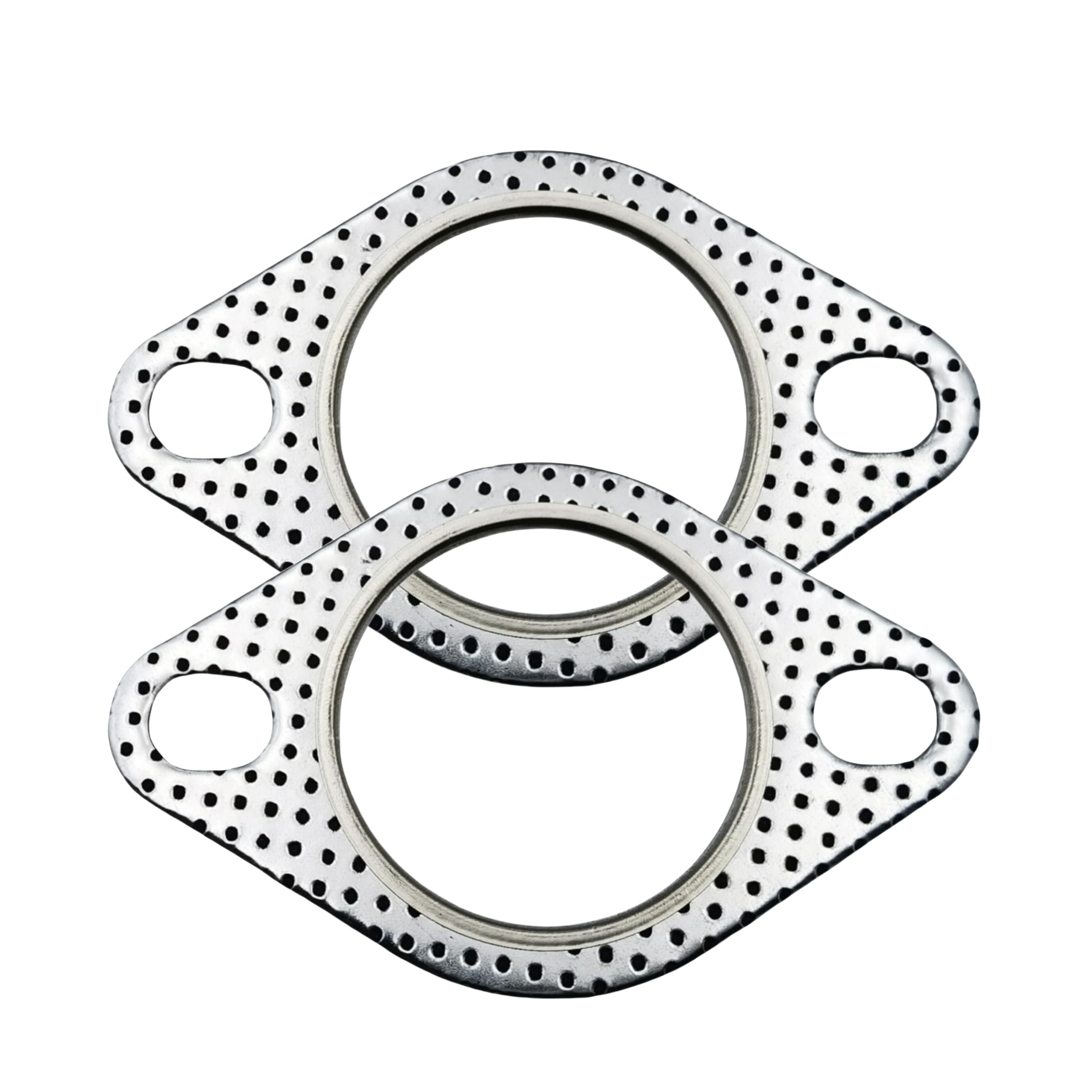 2‑Pack 2" Exhaust Flange Gaskets, 2‑Bolt Exhaust Gasket for Car, Truck, SUV