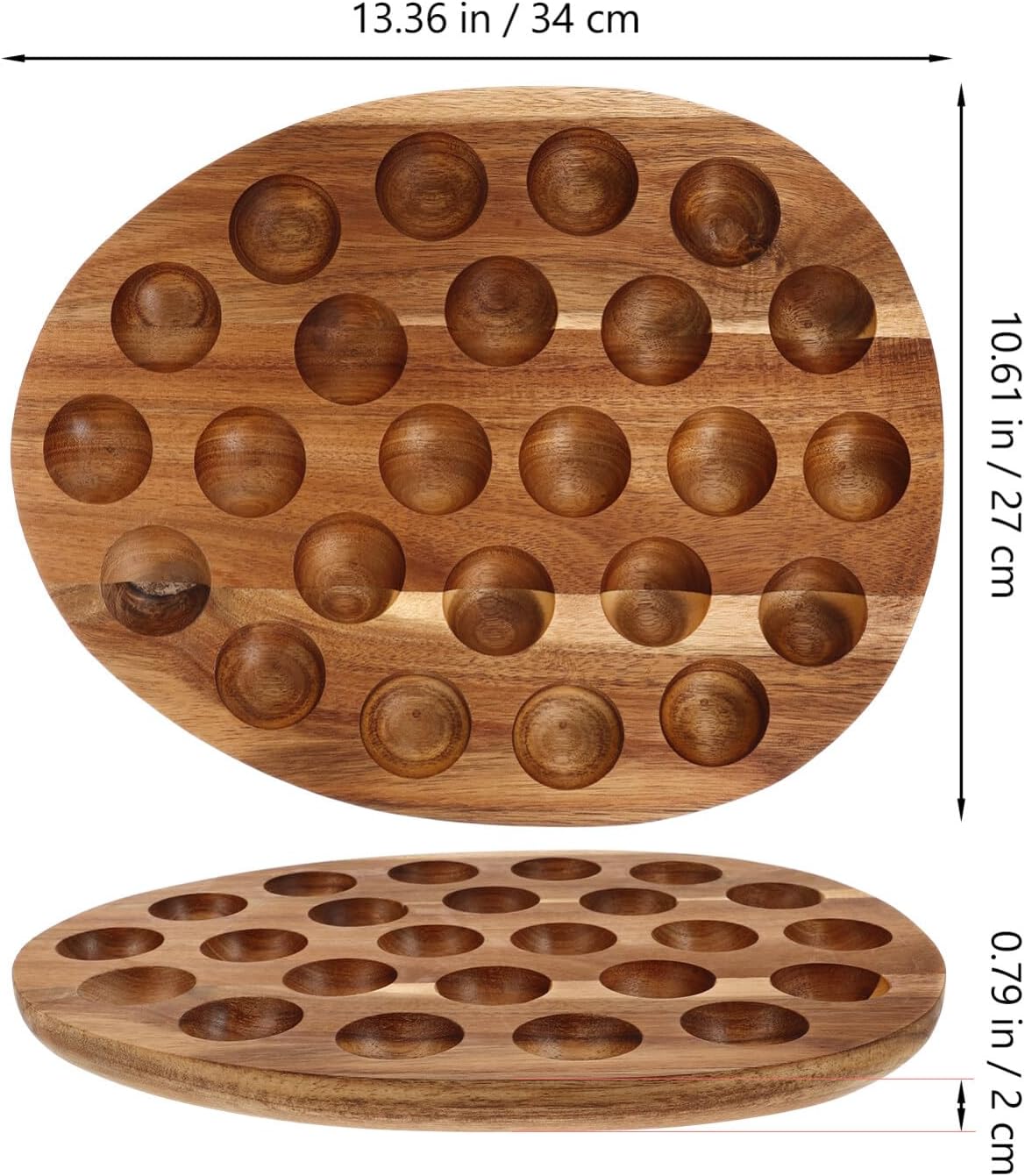 iplusmile Reversible Wooden Deviled Egg Platter Deviled Egg Tray Charcuterie Board Egg Shape Deviled Egg Holder Cutting Board Cheese Serving Tray