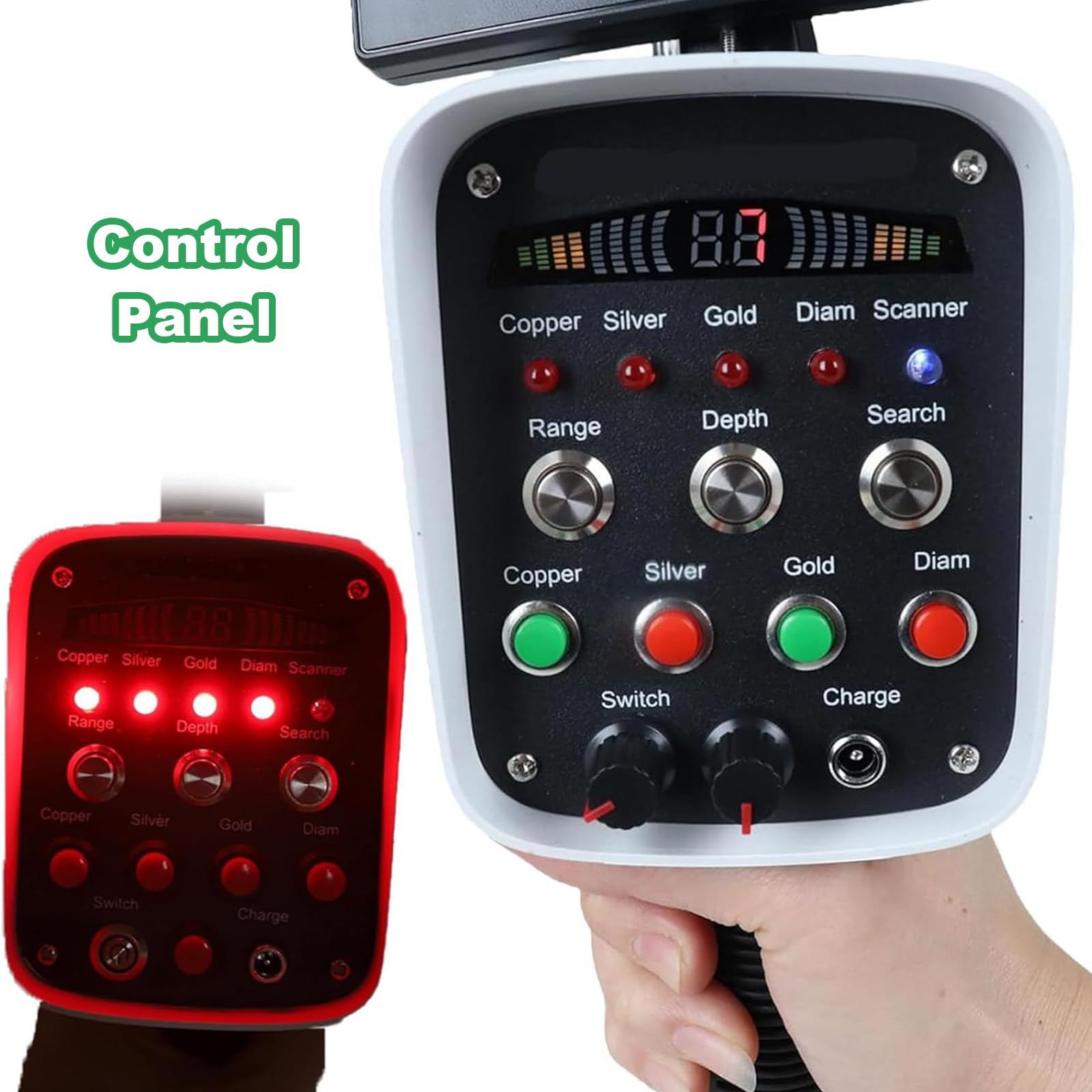 Detector de Metales Profesional, EscáNer De Metal Profesional con Pantalla, Detector para Oro, Plata, Cobre, Piedras Preciosas, Diamante, Detector de Oro