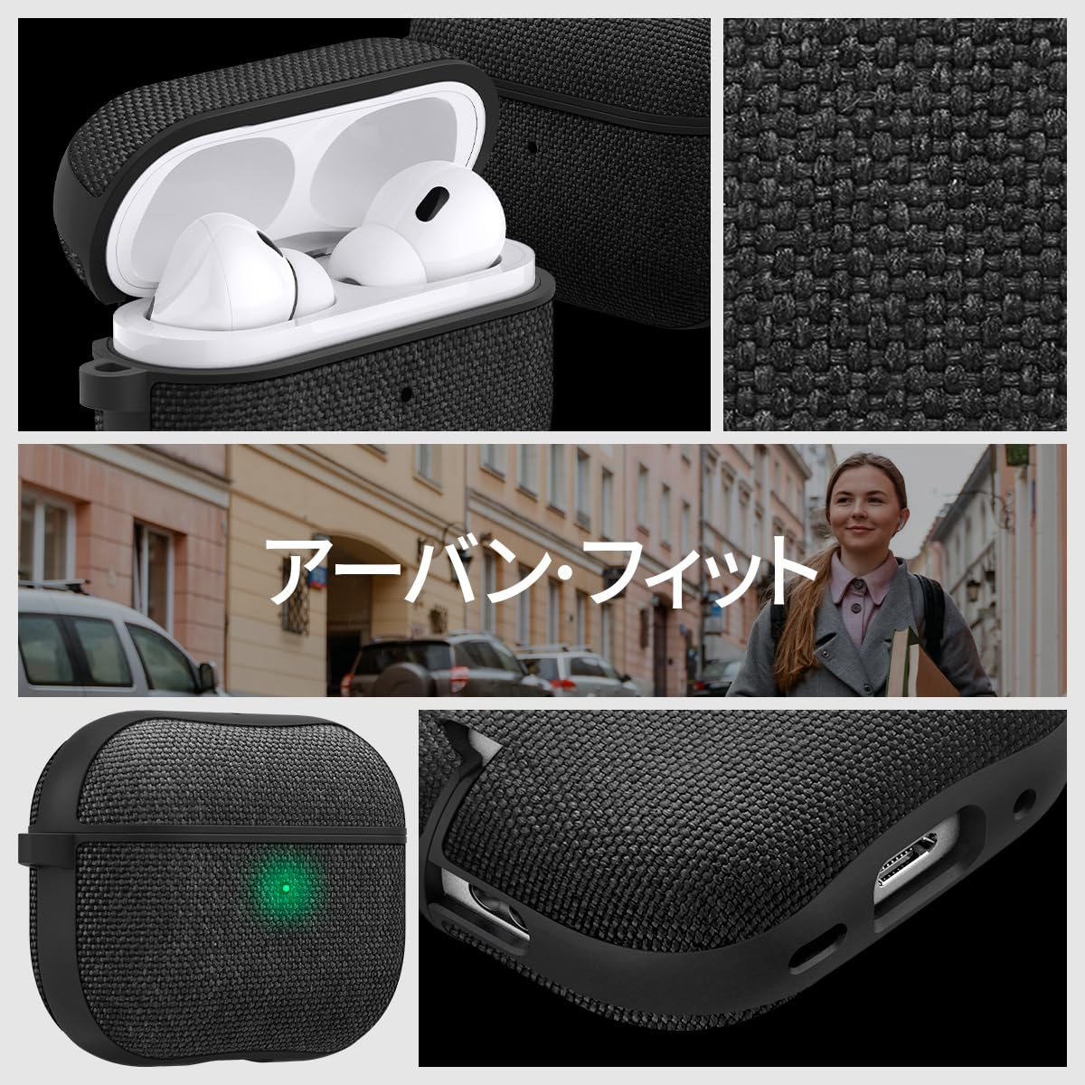 Amazon.co.jp: Spigen Airpods Pro2 ケース ファブリック ワイヤレス