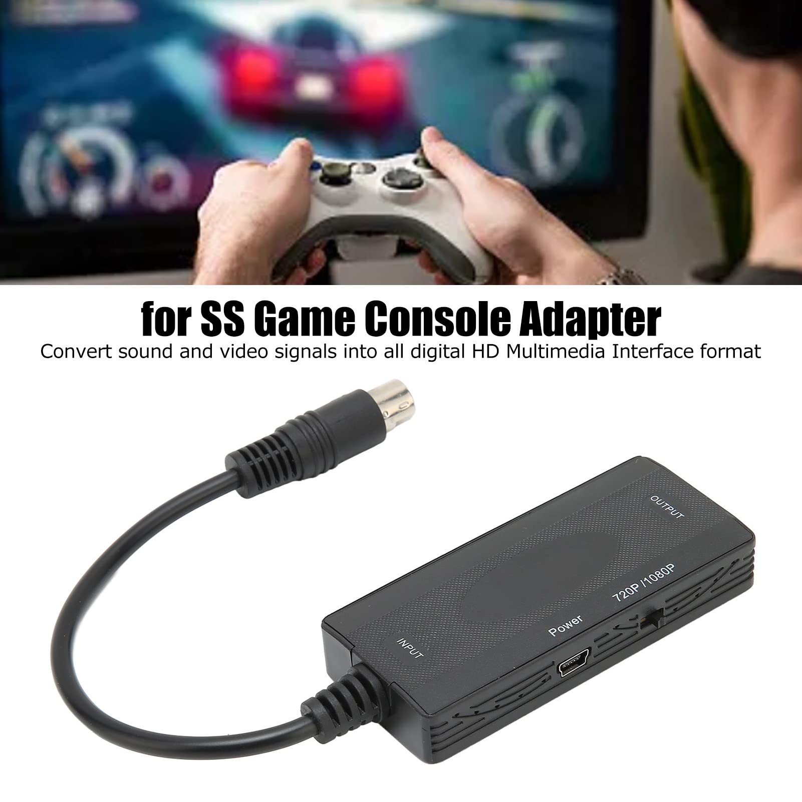 Convertidor de Consola de Juegos SS a HDMI 720P / 1080P, sin Pérdidas, sin Demora, para Sega Saturn a Adaptador de Interfaz Multimedia HD para PS2 / PS3, HDTV, Pantalla, Proyector, PC, Etc.