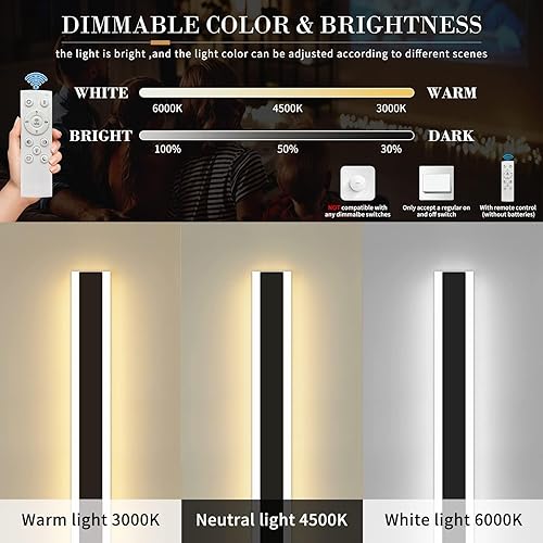 Miniatura 10 de Mikeru Moderno aplique de pared LED para exteriores, luces de pared para exteriores de 18 W, para casa, 3000 K, luz de montaje en pared exterior