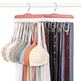 TOPIA HANGER Bra Hangers for Closet Organizer, Cedar Wooden Hangers with 20 Hooks, 2 Packs Hold Up to 80 Bras, Tank Top Hanger Space Saving, Belt Hanger-CT58U