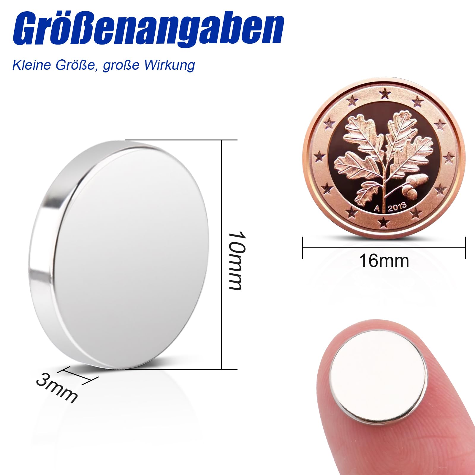 60 Magnetini Al Neodimio 12x3mm - Extra Forti, Per Frigorifero, Lavagne, Fai Da Te