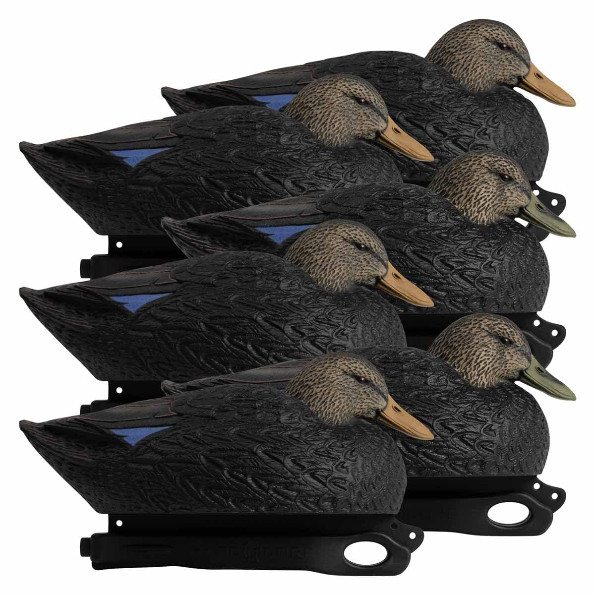 Hardcore Waterfowl Rugged Series Magnum Black Duck Decoys - 6 Pack