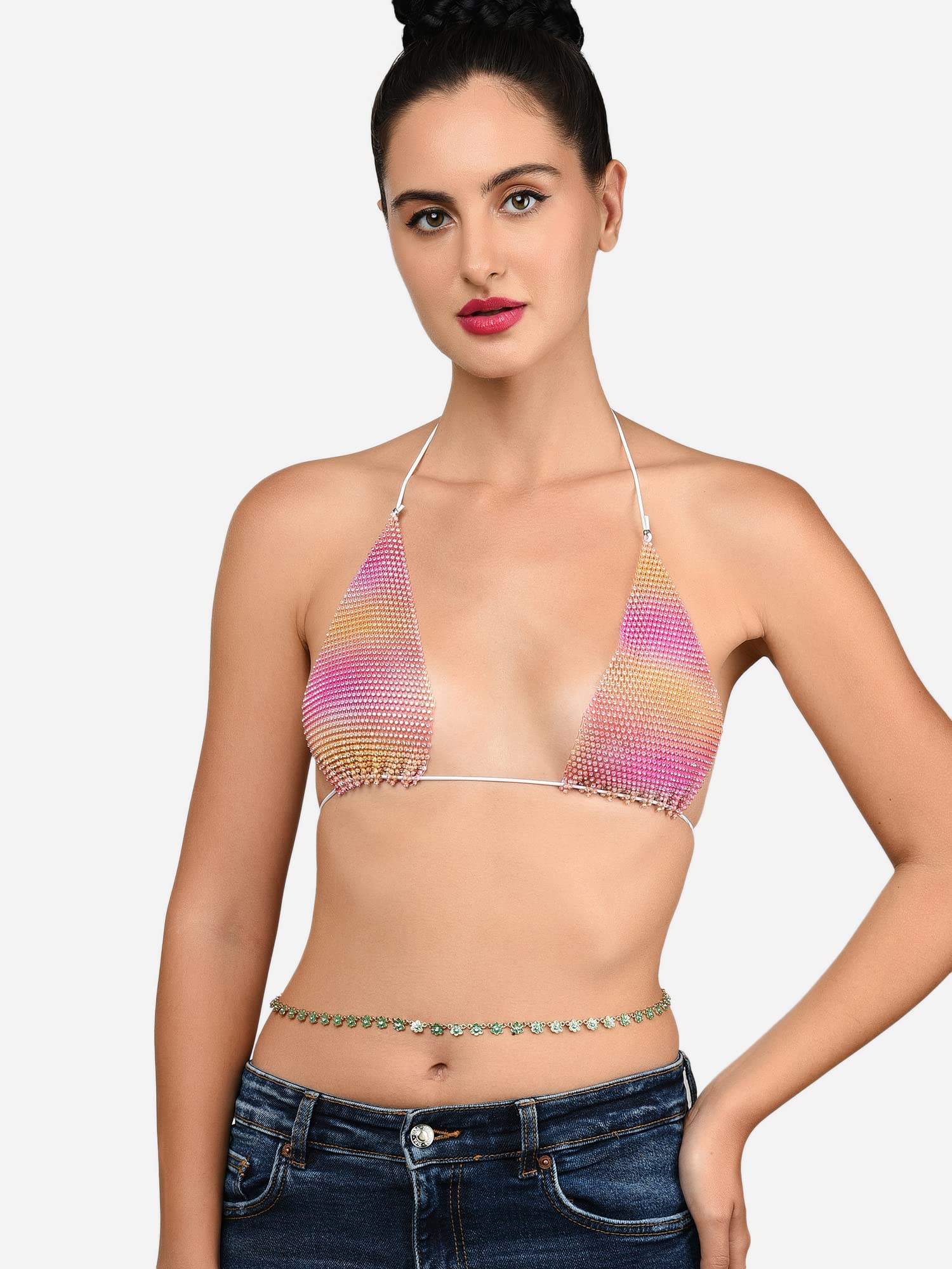 Women's Enamel Tiny Flowers Contemporary Kamarbandh