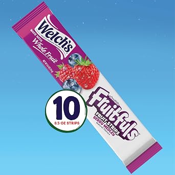 Welch's Absolute Fruitfuls Dried Fruit Strips, Berry Medley, 0.5 oz, 10 Ct