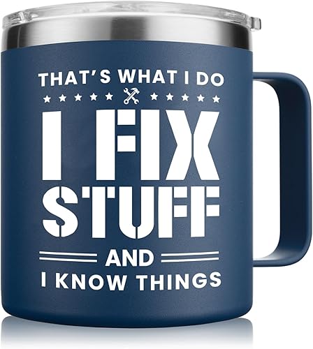 Vista 10 de NOWWISH Regalos para hombres, taza de café para papá, regalos de cumpleaños de hija e hijo, tazas geniales del día del padre para papá, esposo