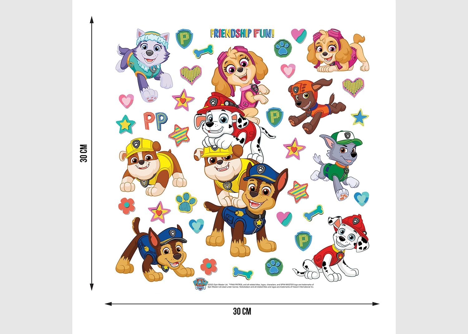 AG Design Paw Patrol Children's Room Wall Sticker, Wall Sticker, Boy Decoration, 30 x 30 cm, ADKS 3842