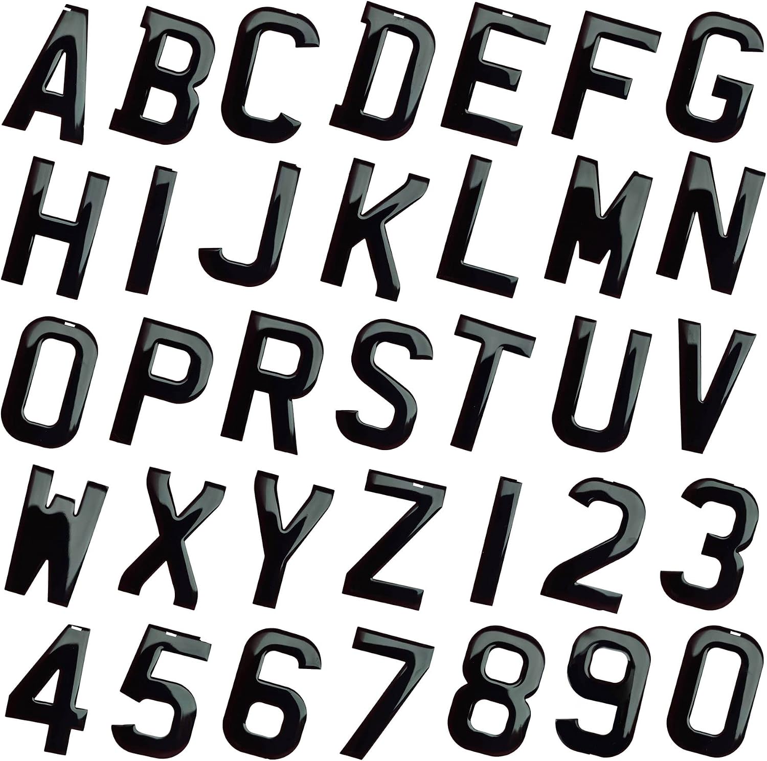 14x Gel 3D Number Plate Letters - 14 Digits - Self Stick On 4D Single ...