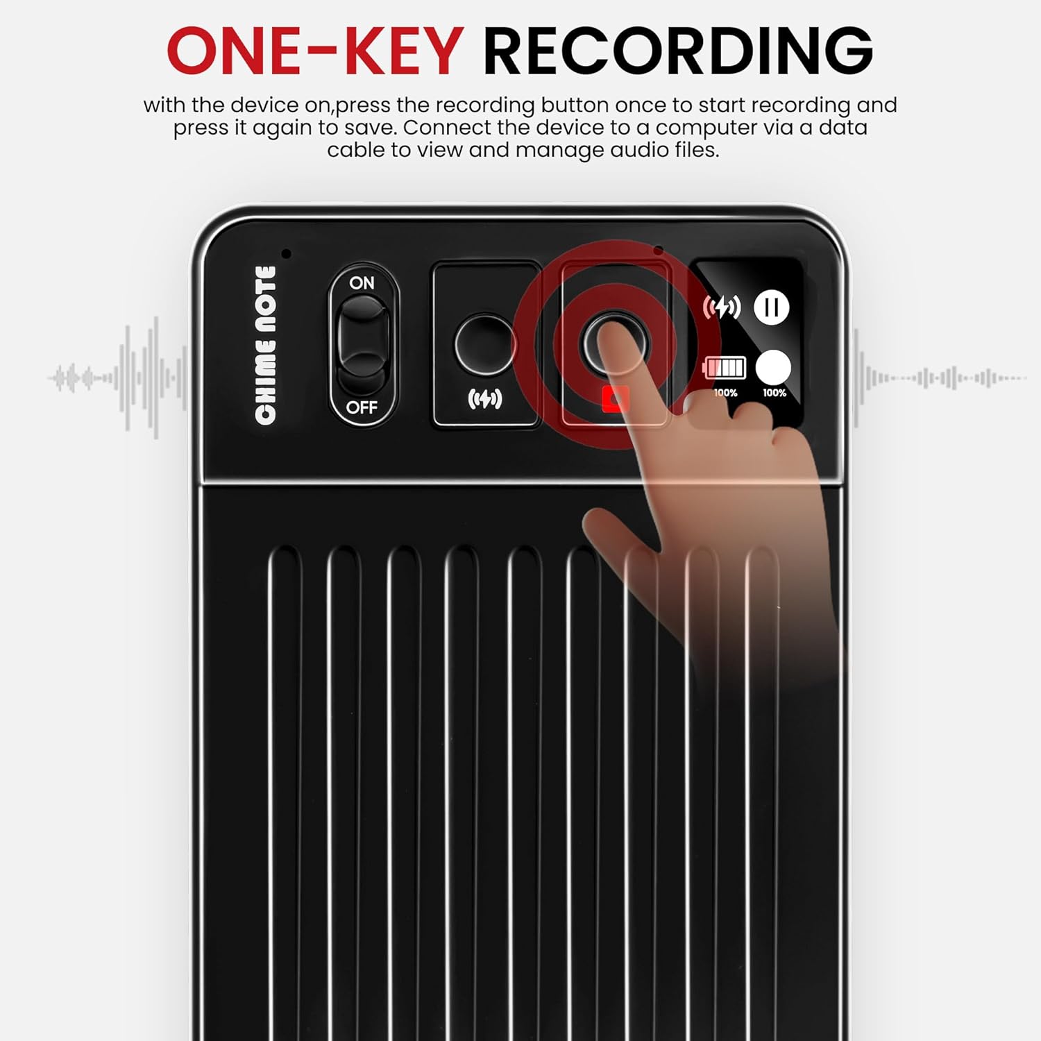 AI Voice Recorder,Magnetic Voice Recorder with Transcribe & Summarize Empowered by ChatGPT,Digital Voice Recorder for Lectures, Meetings, Calls,Portable Audio Recorder Support 107 Languages (Black)
