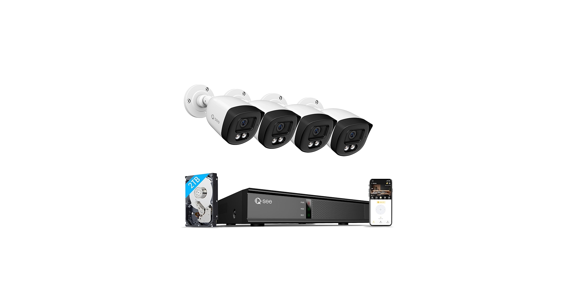 QSEE Prosumer Essential 4CAM 4CH 防犯カメラ Amazon.com : Qsee 5MP Security Camera System Wired with