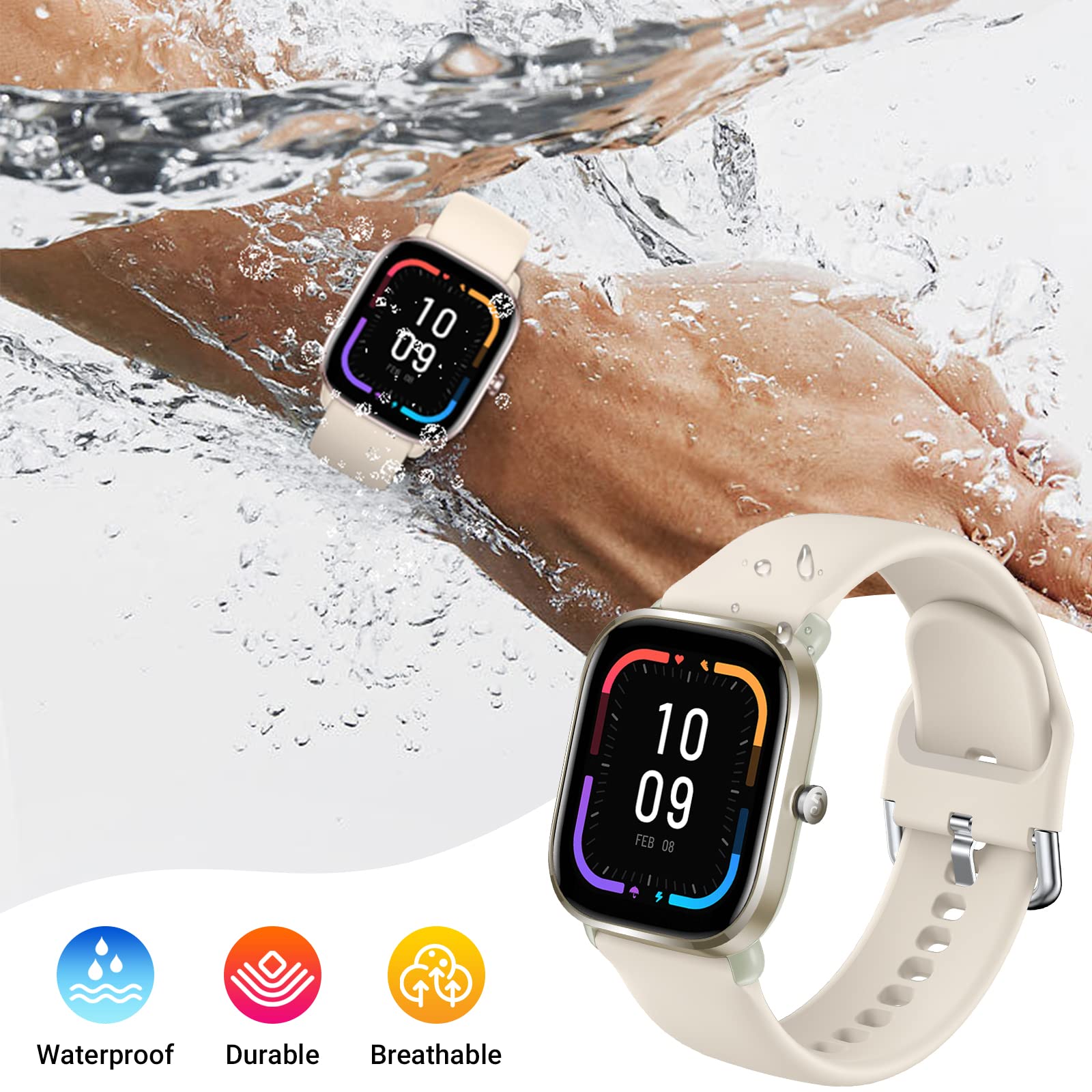 Higgs 5 Pack 20 mm pasek kompatybilny z paskiem Amazfit GTS 4 2 Mini/GTS 2 2e 3 4 dla kobiet i mężczyzn, Cinturini Amazfit Bip U pro/Bip 3 Pro/Bip S Lite/Bip Lite, miękkie silikonowe bransoletki sportowe różowe