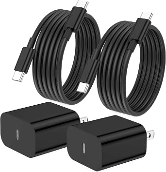 iPhone 17 16 15 Charger Fast Charging,2Pack 20W Apple iPad USB C Wall Chrager Block with 6FT USB C to C Cable for iPhone 17/Pro/Pro Max/17 Air/ 16/16 Pro/16 Pro Max/15/Plus/Pro/Pro Max Black