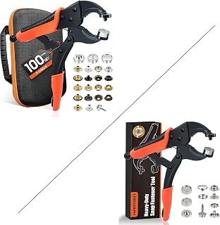 Heavy Duty Snap Fastener Tool Kit with 40 Sets Silver Boat Cover Snaps Bundle with new Snap Repair Kit with 100 Sets 4 Color Snaps with Bag