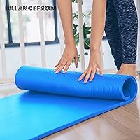 Vista 8 de BalanceFrom 71x24 Inches Extra Thick Yoga Mat 1-Inch High-Density Foam – Roll-Up Exercise Pad with Double-Sided Non-Slip Surface and Carrying Strap