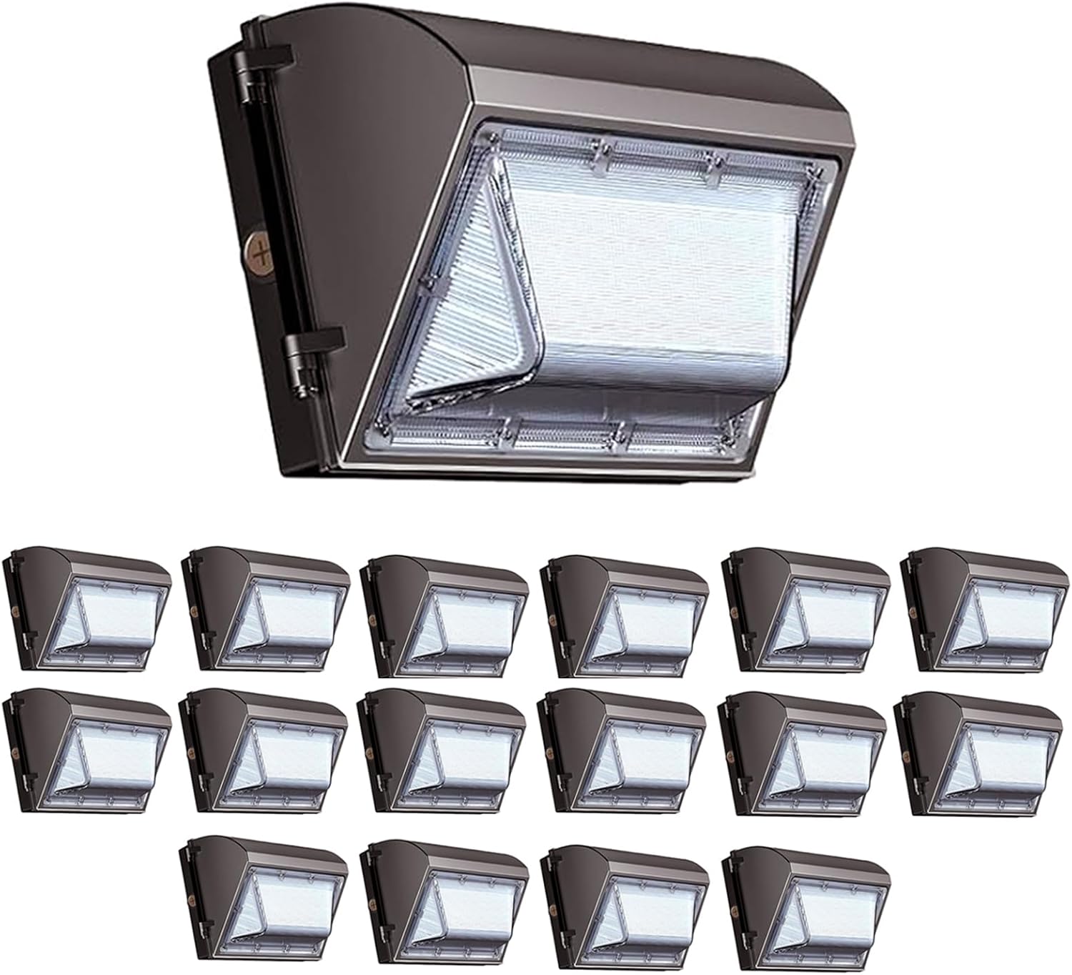 6 Pack 130W LED Wall Pack Light with Dusk to Dawn Photocell, 19500LM 5000K Daylight IP65 Waterproof Wall Pack Lights Outdoor LED [Eqv. 800W HPS/HID] for Parking Lot, Warehouse, Yard AC120-277V