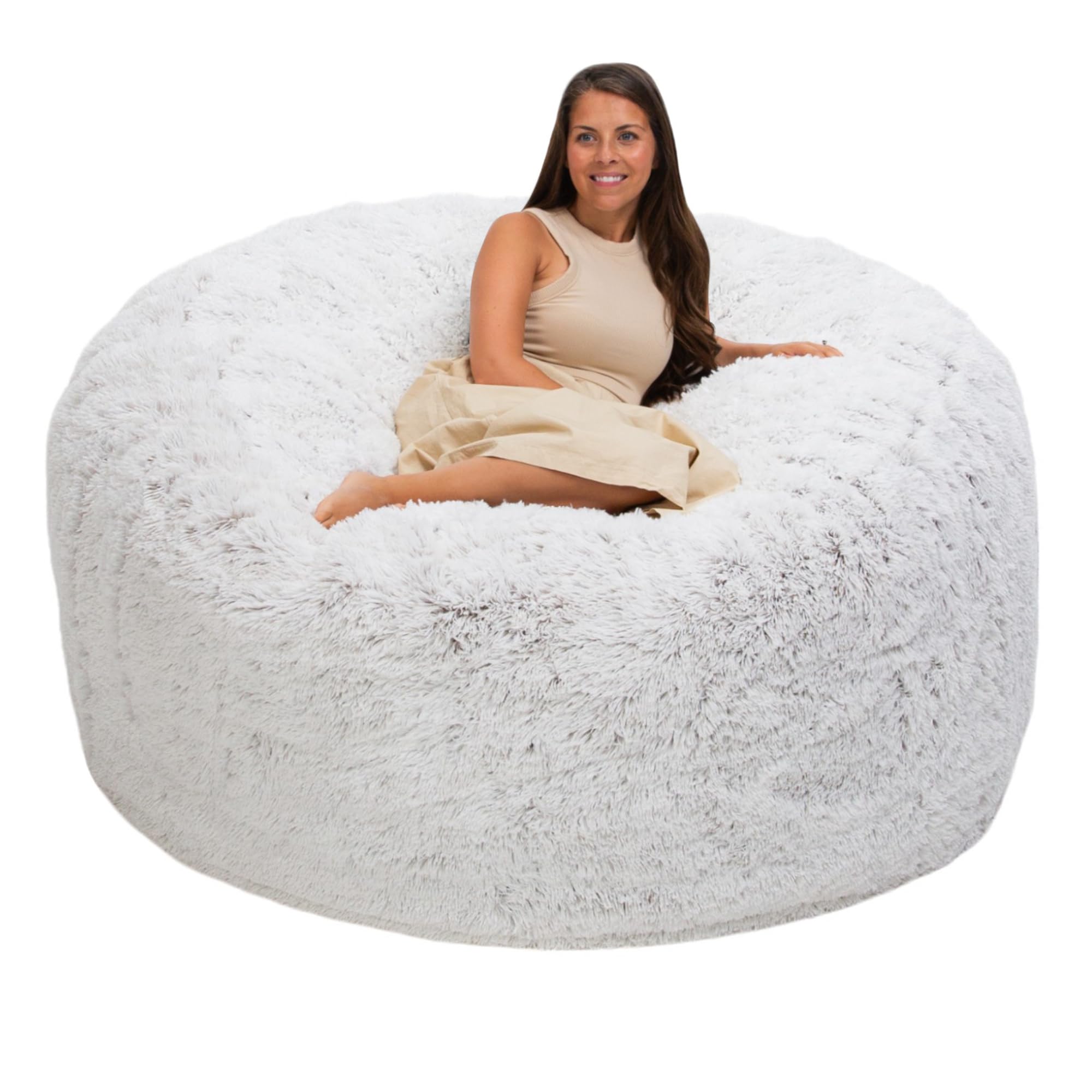 (Similar) 6ft Bean Bag Chair, Oversize Bean Bag Chair for Adults, Comfy Chair Bean Bag Couch Lounge Sofa Loveseat Furniture | Snow Juno