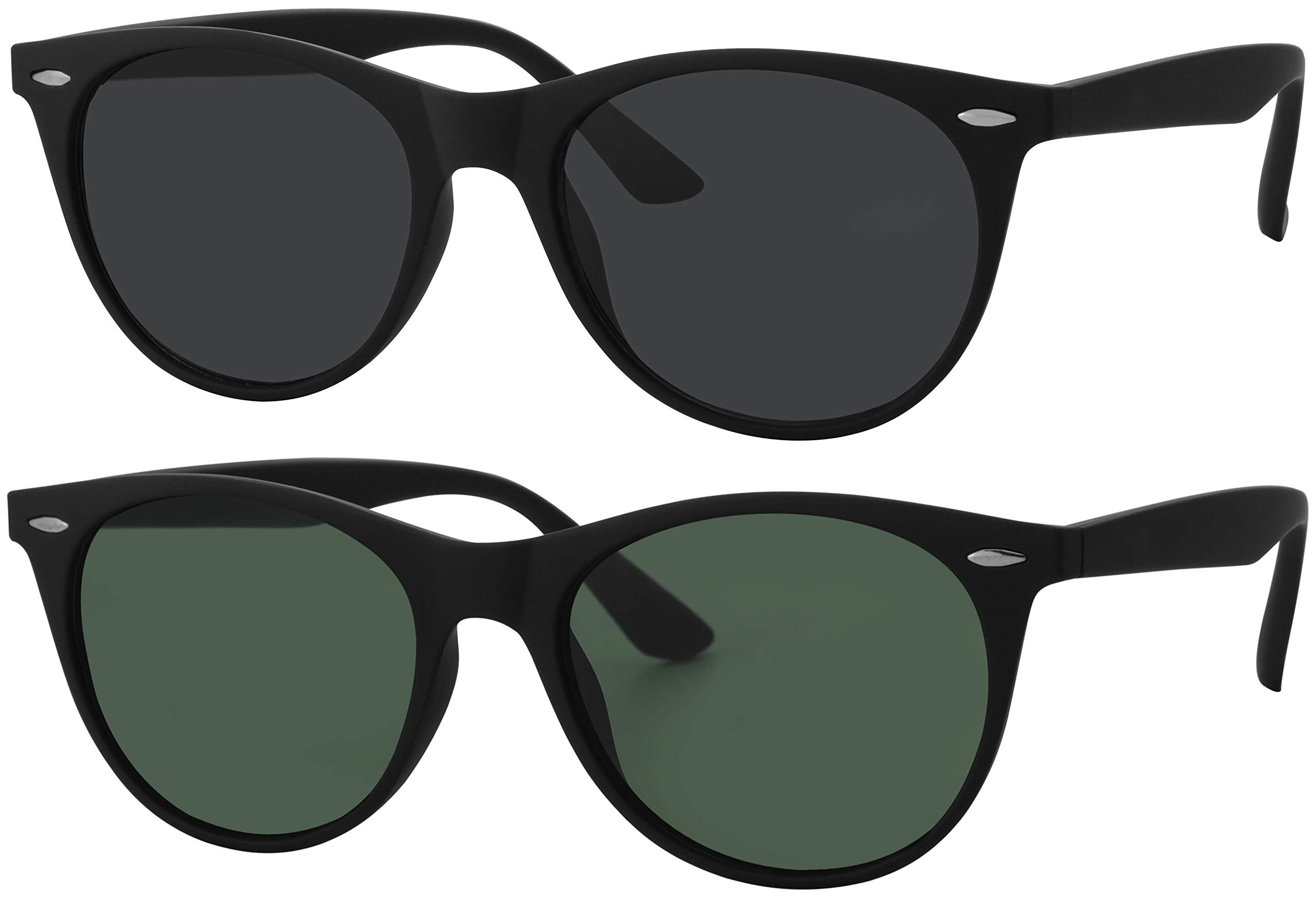 La Optica B.L.M. Occhiali da sole unisex UV400 occhiali da pilota retrò – colori, singolo, confezione doppia Confezione singola color oro (lenti: grigio). M