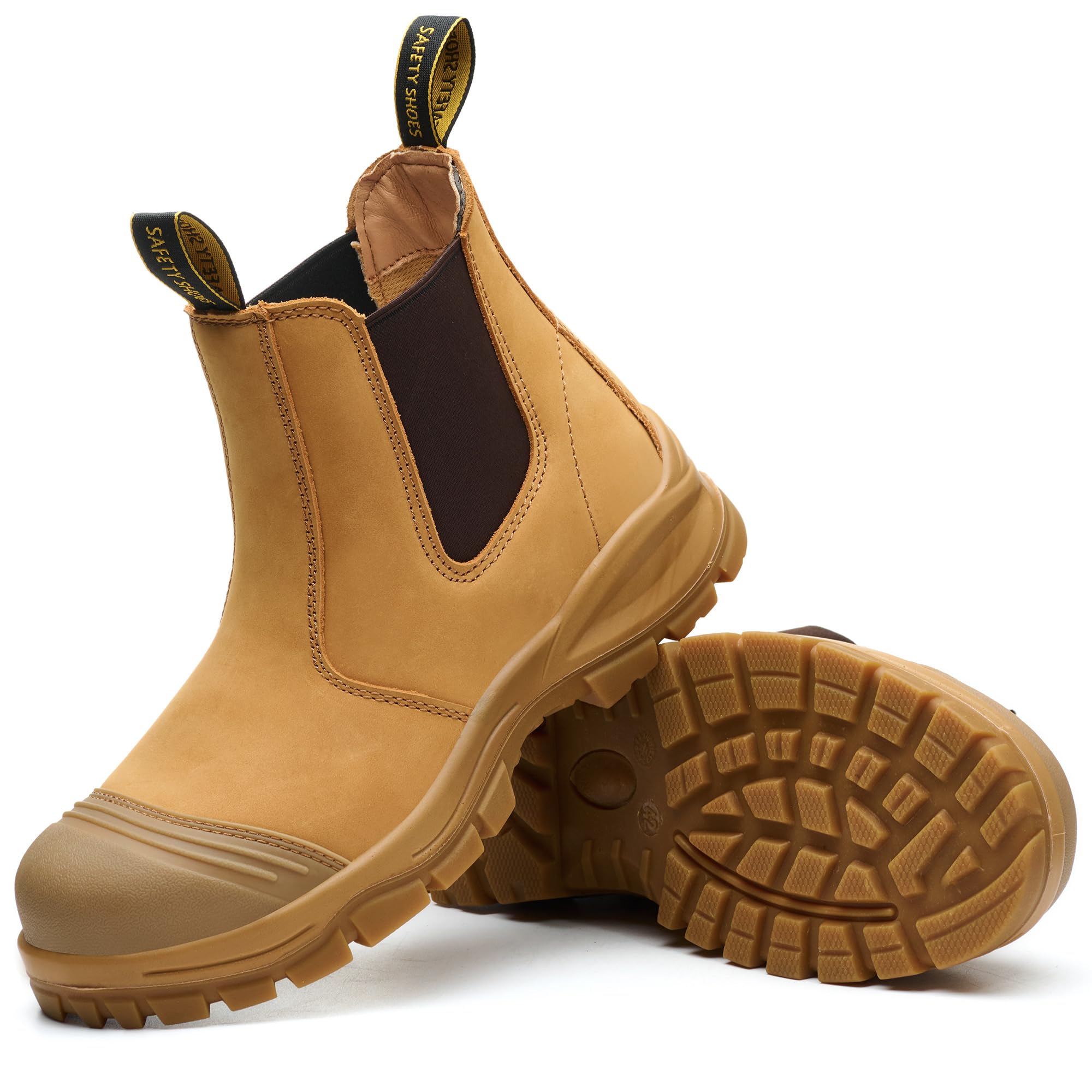 Chelsea Botas de seguridad para hombre Botas con puntera de acero para el trabajo Botas a prueba de pinchazos
