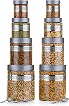 WONJU Multipurpose Freeze Container Fridge Box Set with Removable Dividers & Lid | BPA Free Refrigerator Storage Containers for Vegetables, Fruits, Dry Fruits & Snacks (GREY, SET OF 2)