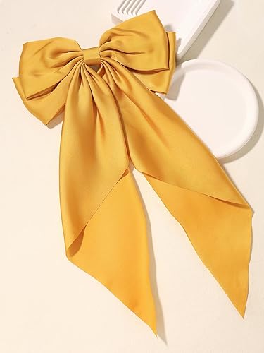 Miniatura 10 de SUSULU Lazos para el pelo para mujer, pinzas amarillas para el pelo de niña, pinzas de metal, pinzas de metal para cinta larga, lazos de fiesta para