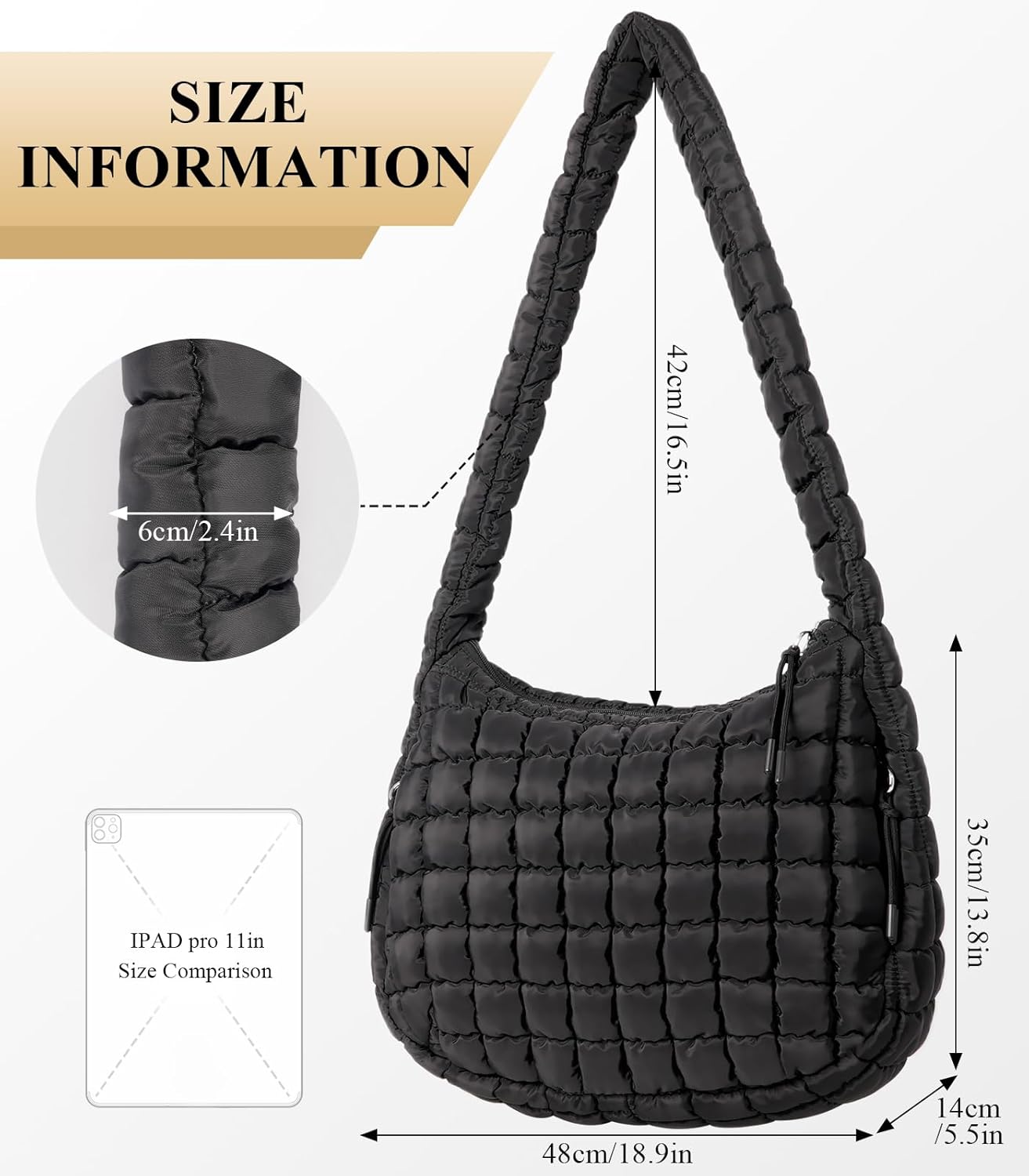 Puffer Tote Bag for Women, Quilted Tote Bag Puffer Bag, Large Quilted Crossbody Bags Carryall Bag, Hobo Bags for Travel